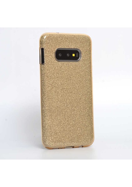 Galaxy S10E Kılıf Htstore Zore Shining Silikon-Gold