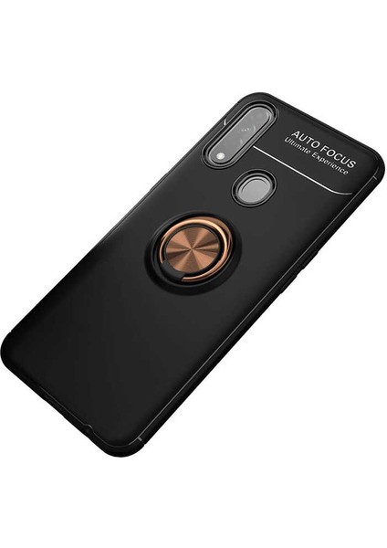 Oppo A31 Kılıf Htstore Zore Ravel Silikon-Siyah-Rose Gold