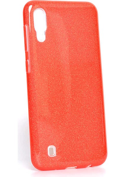 Galaxy M10 Kılıf Htstore Zore Shining Silikon-Kırmızı