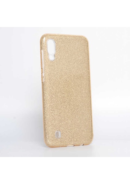 Galaxy M10 Kılıf Htstore Zore Shining Silikon-Gold