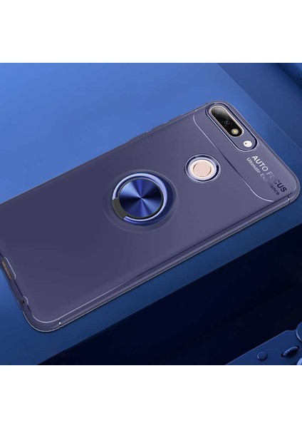 Huawei Y7 2018 Kılıf Htstore Zore Ravel Silikon-Mavi