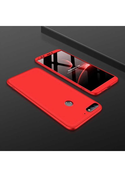 Huawei Y7 2018 Kılıf Htstore Zore Ays Kapak-Kırmızı
