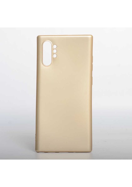 Galaxy Note 10 Plus Kılıf Htstore Zore Premier Silikon-Gold