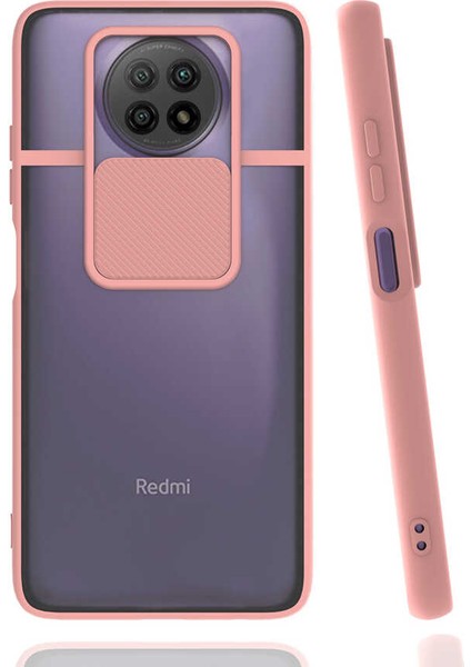 Xiaomi Redmi Note 9 5g Kılıf Htstore Zore Lensi Kapak-Pembe Açık