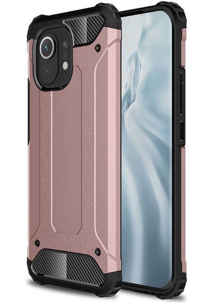 Xiaomi Mi 11 Kılıf Htstore Zore Crash Silikon-Rose Gold
