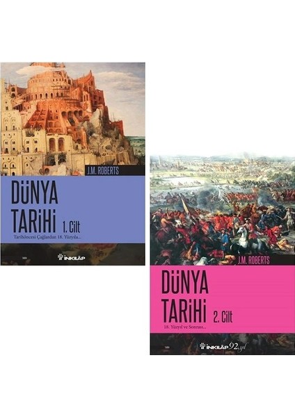 Dünya Tarihi 1. Cilt ve 2. Cilt 2 Kitap Set - J. M. Roberts