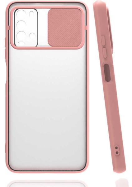 Xiaomi Redmi 9t Kılıf Htstore Htstore Zore Lensi Kapak-Pembe Açık