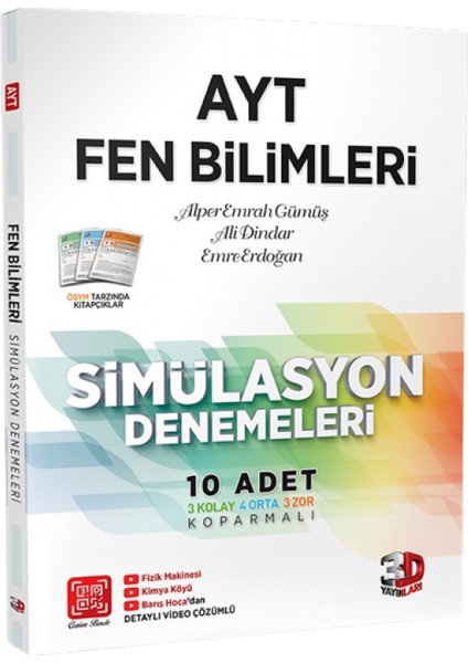 AYT Fen Bilimleri - Fizik - Kimya - Biyoloji Deneme Tamamı Video Çözümlü indirimleri