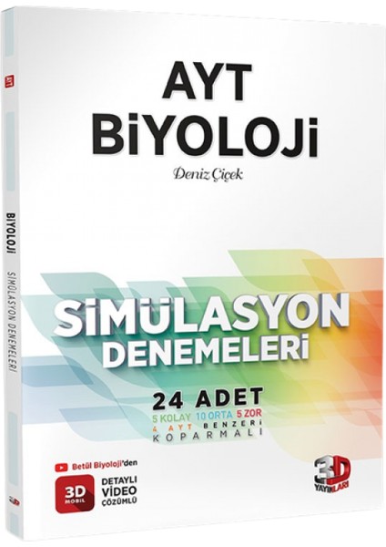 AYT Fen Bilimleri ve Biyoloji Simülasyon Denemeleri Tamamı Video Çözümlü fiyatları