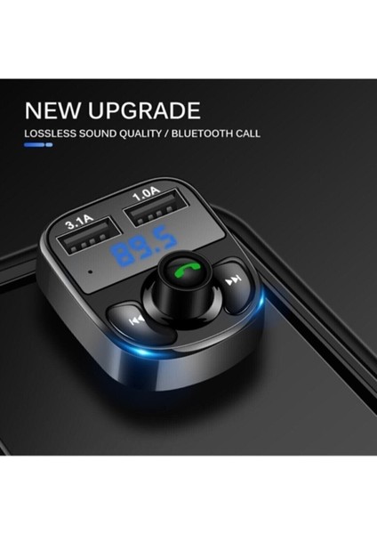 2022 Yeni Model Car X8 Araç Fm Transmitter 5.0 Bluetooth Araç Kiti USB Mp3 Sd Kart Çakmaklık Girişli