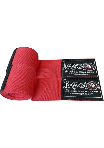 30127-P Distrito Boks ,muay Thai Eldiveni ve Kırmızı 3,5 Metre Bandajlı Set