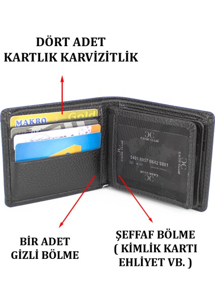 Deri Erkek Cüzdanı Kartlık Kartvizitlik ve Kimlik Bölmeli modelleri