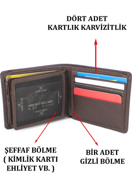 Deri Erkek Cüzdanı Kartlık Kartvizitlik ve Kimlik Bölmeli indirimleri