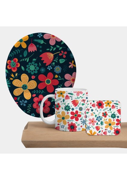 Yr Flowers Mousepad, Kupa ve Bardak Altlığı Seti