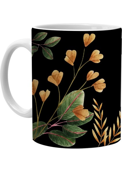 Black Flower Mousepad ve Kupa Hediye Seti
