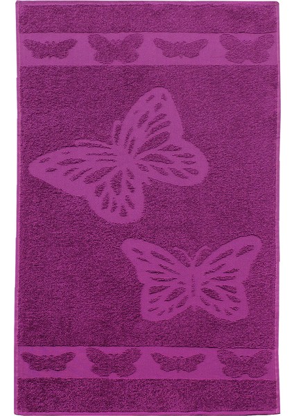 Kelebek Desenli Pamuk Banyo Havlu Seti 6 Adet, 2 Banyo Havlusu, 2 El Havlusu, ve 2 Yüz Havlusu, -Comfort- Magenta, modelleri