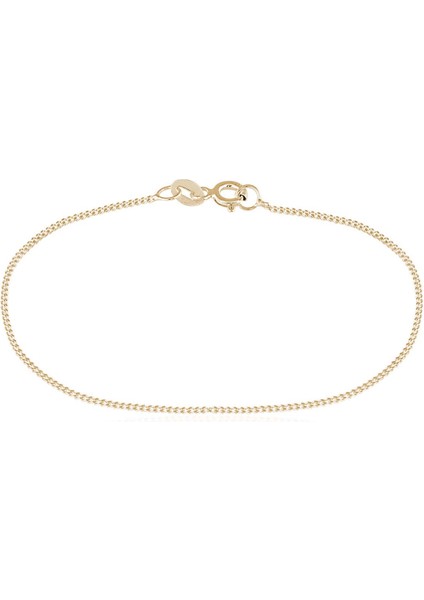 925 Ayar Gümüş Gold Kaplama Gurmet Zincir Bileklik VEB5247G