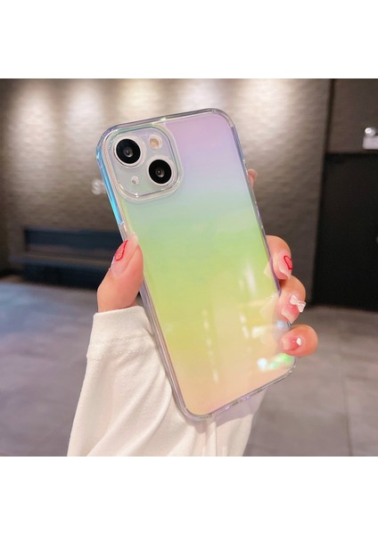 Iphone 13 İçin Akrilik + Tpu Tefon Kılıfı (Gradyan Gökkuşağı) (Yurt Dışından)