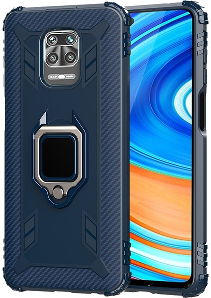 Xiaomi Redmi 10X 5G Karbon Fiber Koruyucu Kasa Mavi (Yurt Dışından)