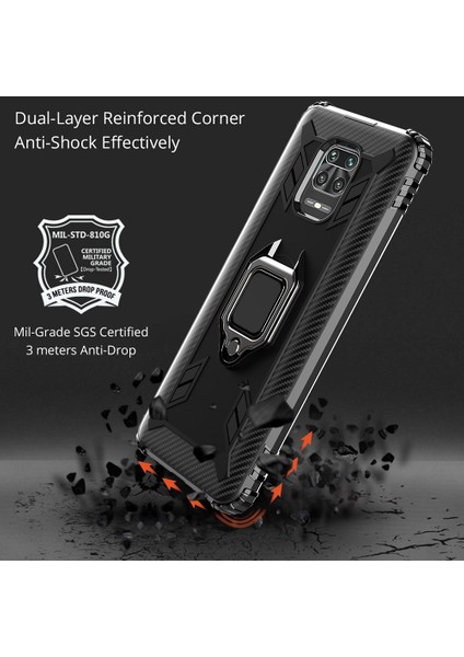 Xiaomi Redmi 10X 5G Karbon Fiber Koruyucu Kasa İçin Siyah (Yurt Dışından) modelleri