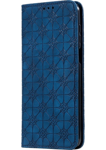 Xiaomi Redmi İçin Note 9 Pro Deri Kabartma Deri Kılıf Koyu Mavi (Yurt Dışından)