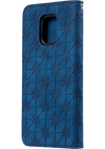 Xiaomi Redmi İçin Note 9 Pro Deri Kabartma Deri Kılıf Koyu Mavi (Yurt Dışından) modelleri