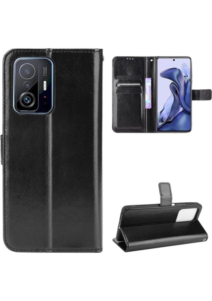 Xiaomi Mi 11T / 11T Pro Siyah İçin Çılgın At Doku Kılıfı (Yurt Dışından) fiyatları