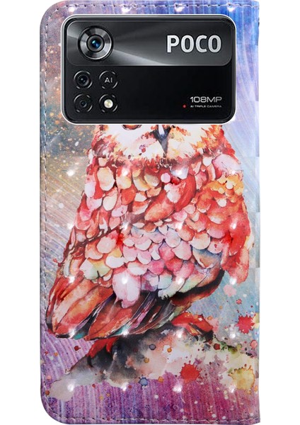 Xiaomi Poco X4 Pro 5G Renkli Baykuş İçin 3D Boyalı Kasa (Yurt Dışından) modelleri