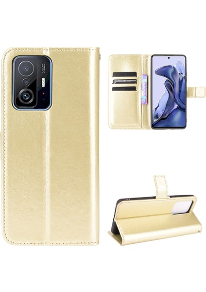 Xiaomi Mi 11T / 11T Pro Gold İçin Çılgın At Doku Kılıfı (Yurt Dışından) fiyatları