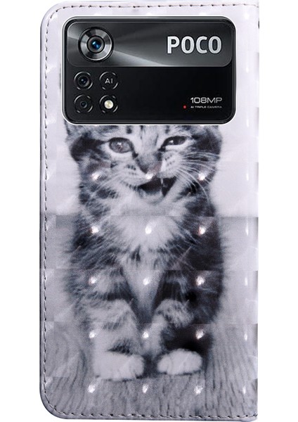 Xiaomi Poco X4 Pro 5G Gülümseme Kedi İçin 3D Boyalı Kılıf (Yurt Dışından) modelleri