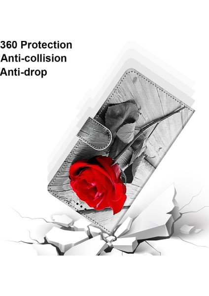 Xiaomi İçin Redmi Not 9 / 10X 4G Çapraz Doku Kılıfı Ahşap Kırmızı Gül (Yurt Dışından) fiyatları