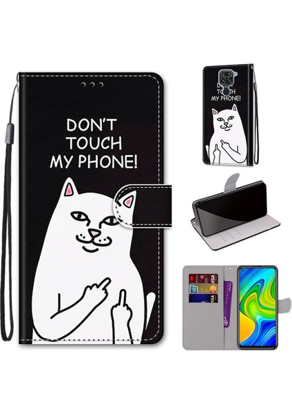 Xiaomi İçin Redmi Not 9 / 10X 4G Çapraz Doku Kılıf Orta Parmak Beyaz Kedi (Yurt Dışından) fırsatları
