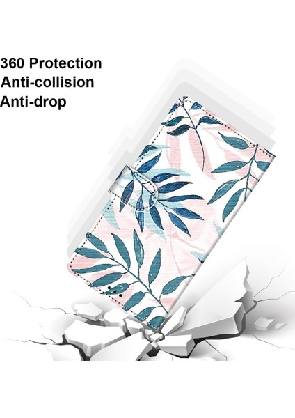 Xiaomi İçin Redmi Not 9 / 10X 4G Çapraz Doku Kılıf Pembe Yeşil Yaprak (Yurt Dışından) fiyatları