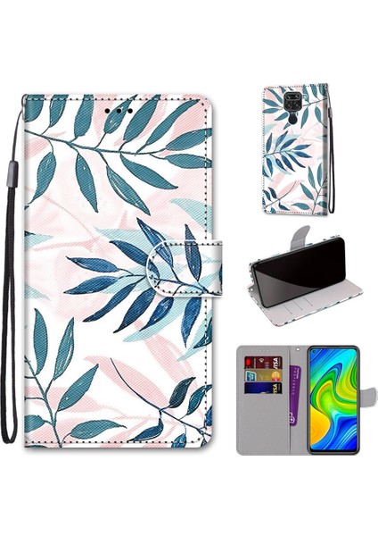 Xiaomi İçin Redmi Not 9 / 10X 4G Çapraz Doku Kılıf Pembe Yeşil Yaprak (Yurt Dışından) fırsatları