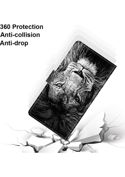 Xiaomi İçin Redmi Note 9 / 10X 4G Çapraz Doku Kılıfı Siyah Beyaz Aslan Kafası (Yurt Dışından) fiyatları