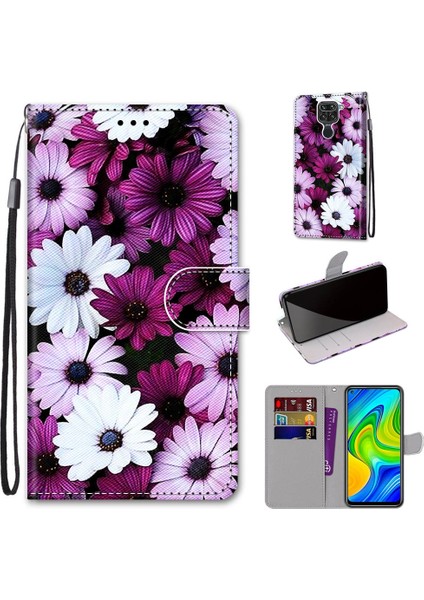 Xiaomi Redmi İçin Not 9 / 10X 4G Çapraz Doku Kılıfı Chrysantemum Pembe Beyaz Mor (Yurt Dışından) fırsatları