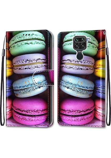 Xiaomi Redmi İçin Not 9 / 10X 4G Çapraz Doku Kılıfı Renkli Kekler (Yurt Dışından)