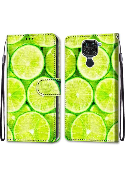 Xiaomi Redmi İçin Not 9 / 10X 4G Çapraz Doku Kılıfı Yeşil Limon (Yurt Dışından)