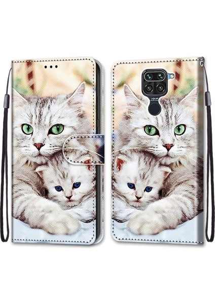 Xiaomi İçin Redmi Note 9 / 10X 4G Çapraz Doku Kılıf Büyük Kedi Tutma Yavru Kedi (Yurt Dışından)