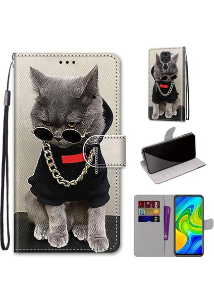 Xiaomi İçin Redmi Not 9 / 10X 4G Çapraz Doku Kılıf Altın Zincir Gri Kedi (Yurt Dışından) fırsatları