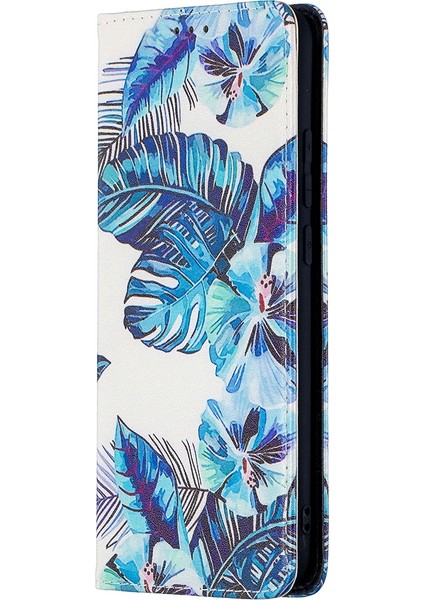 Xiaomi Redmi 9C Deri Kasa Mavi Yaprakları İçin (Yurt Dışından)
