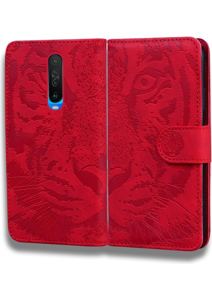 Xiaomi Redmi İçin K30 Deri Kılıf Kırmızı (Yurt Dışından)