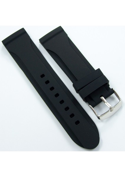 Siyah Kokusuz Silikon 22 mm Yumuşak Spor Kayışı Oval Saat Kordonu modelleri