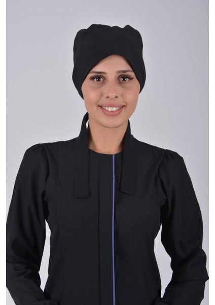 Likralı Tesettür Bone - Düz Siyah modelleri