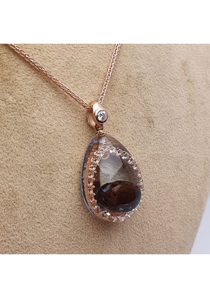NUSROWN002 Kahverengi Zirkon Kolye fırsatları