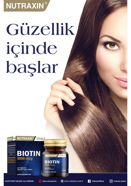 Vitals Biotin 5000 Mcg 30 Tablet + B Vitamin Complex 60 Tablet