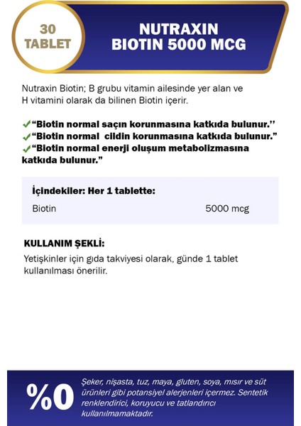 Vitals B Vitamin Complex 60 Tablet + Biotin 5000 Mcg 30 Tablet