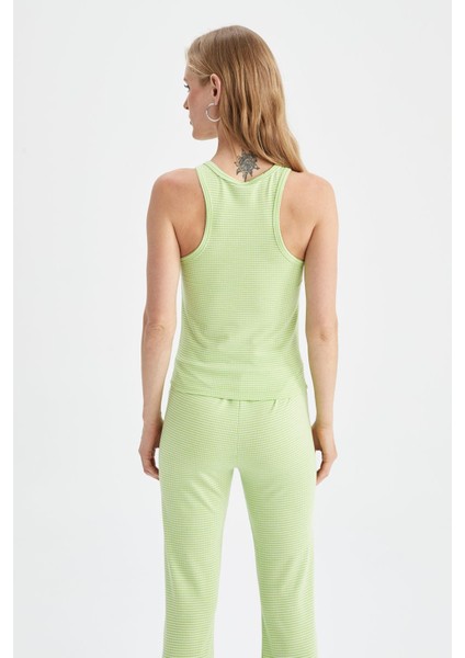 Slim Fit Dar Kesim Halter Yaka Pötikareli Atlet X8303AZ22SM