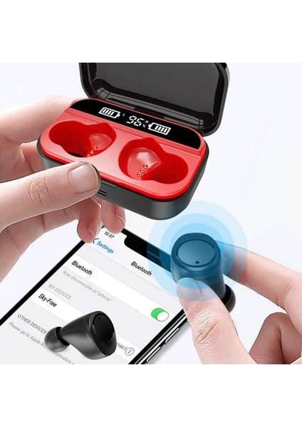 X5 Tws Bluetooth V5.0 Wiress Stereo Kulaklık Siyah Kırmızı (Yurt Dışından) modelleri