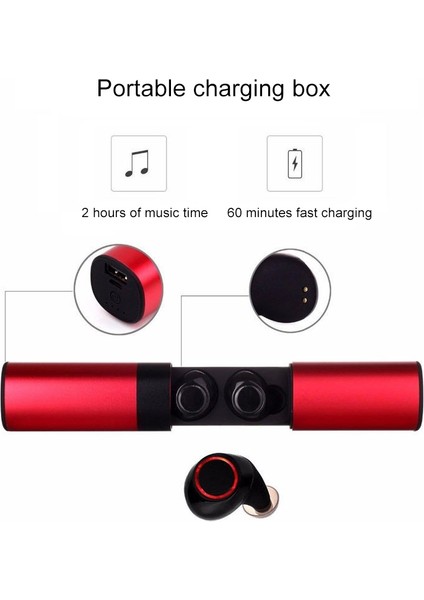 Çekmece Tip S2 Kulak-In Tws Bluetooth V5.0 Wiress Kulaklık Kırmızı (Yurt Dışından) fiyatları